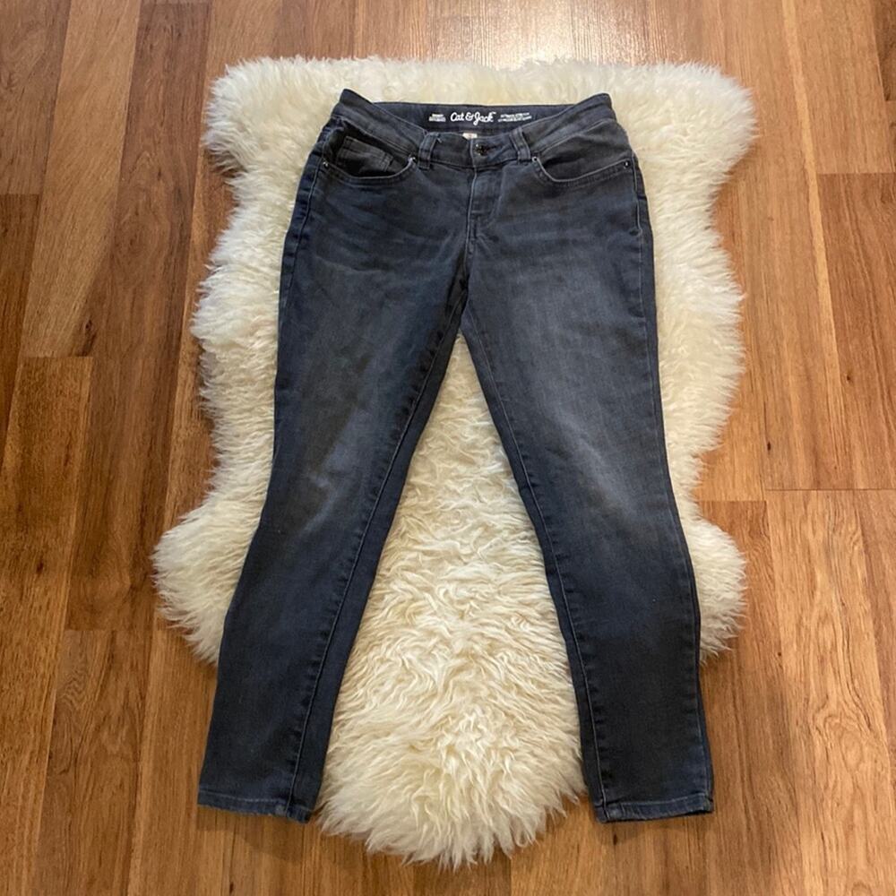 Cat & Jack Girls Gray Skinny Ultimate Stretch Denim Jeans EUC Sz 10 Plus